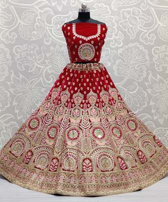 Mirror Crafted And Thread embroidered Bridal Lehenga Choli Gujju Fashions Designer Lehnga Choli