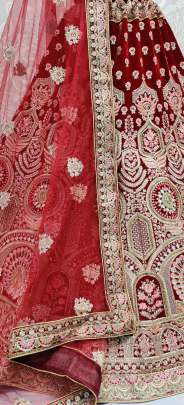 Mirror Crafted And Thread embroidered Bridal Lehenga Choli Gujju Fashions Designer Lehnga Choli