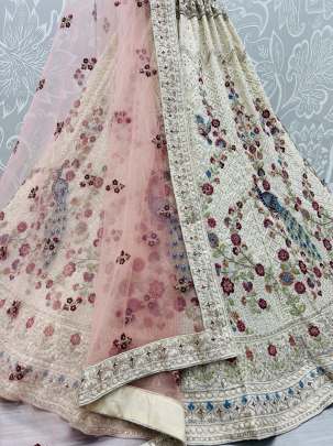 Multi Dori Peacock Embroidery and Beautiful Thread Matching Lehenga Choli Gujju Fashions Designer Lehnga Choli