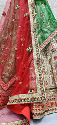 Multi Thread Work & Dori Work Silk Double Dupatta Lehenga Choli Gujju Fashions Designer Lehnga Choli