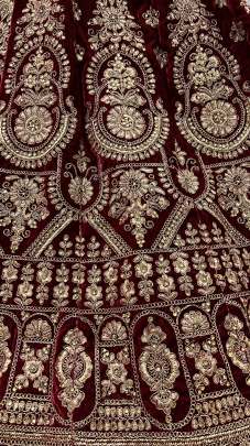 Zari & Dori Work Velvet  Wedding Wear Designer Lehenga Choli Gujju Fashions Designer Lehnga Choli