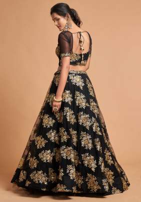 Multiple Sequence Embroidery Design Soft Net Lehenga Choli Gujju Fashions Designer Lehnga Choli