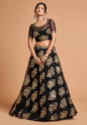 Multiple Sequence Embroidery Design Soft Net Lehenga Choli Gujju Fashions Designer Lehnga Choli