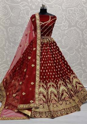 Niddle Zari Embroidery Visible Work Lehenga Choli Gujju Fashions 