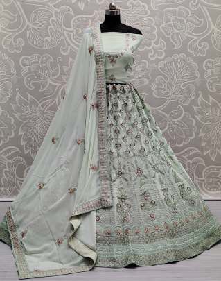 Pastel Color Range Wedding Wear Georgette Bridal Lehenga Choli Gujju Fashions Designer Lehnga Choli