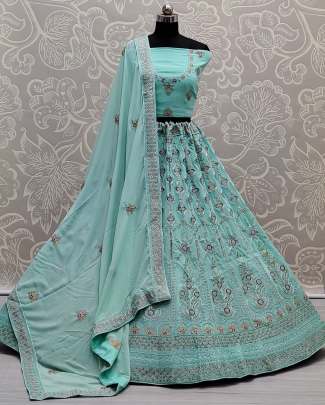 Pastel Color Range Wedding Wear Georgette Bridal Lehenga Choli Gujju Fashions Designer Lehnga Choli