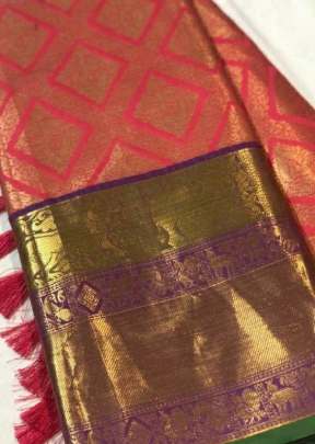 Pattu Kanchipuram Silk Woven Design Hand Work Art Sarees Gujju Fashions