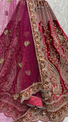 Peacock Pattern Embroidered Exclusive Bridal Lehenga Choli Gujju Fashions Designer Lehnga Choli