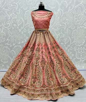 Peacock Pattern Embroidered Exclusive Bridal Lehenga Choli Gujju Fashions Designer Lehnga Choli