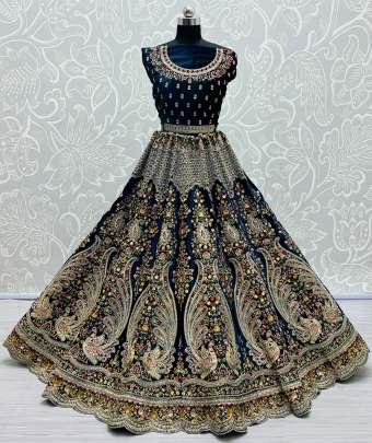 Peacock Pattern Embroidered Exclusive Bridal Lehenga Choli Gujju Fashions Designer Lehnga Choli