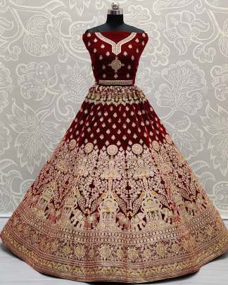 Peacock and Elephant Designed Wedding Wear Bridal Lehenga Choli Gujju Fashions Designer Lehnga Choli