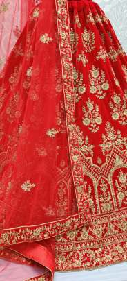 Red and Maroon Embroidery Lehenga Choli Gujju Fashions Designer Lehnga Choli