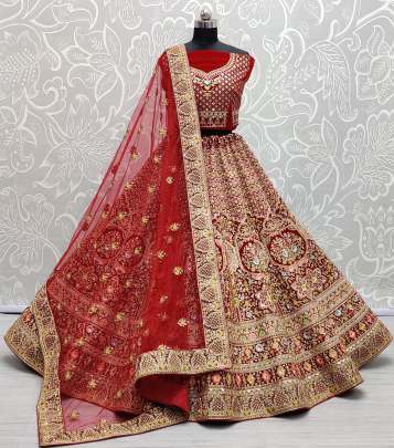 Sequence Work Wedding wear Velvet Bridal Lehenga Choli Gujju Fashions Designer Lehnga Choli