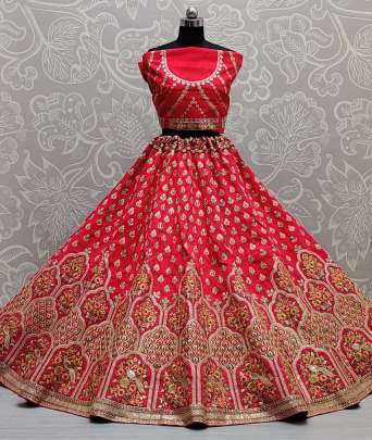 Sequence and Dori Embroidery Art Silk Lehenga Choli Gujju Fashions Designer Lehnga Choli