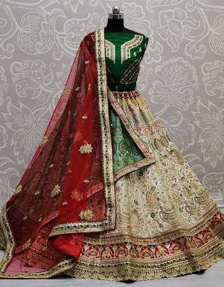 Sequence and Thread Embroidery Designer Bridal Lehenga Choli Gujju Fashions