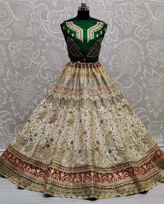 Sequence and Thread Embroidery Designer Bridal Lehenga Choli Gujju Fashions Designer Lehnga Choli