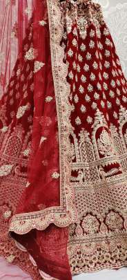 Sober Work Semi Bridal Lehenga Choli Partywear Pink and Maroon Gujju Fashions Designer Lehnga Choli