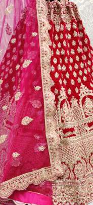 Sober Work Semi Bridal Lehenga Choli Partywear Pink and Maroon Gujju Fashions Designer Lehnga Choli