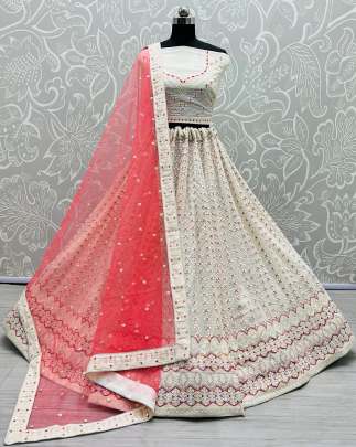 Thread Embroidery & Multi Work Designer Georgette Bridal Lehenga Choli Gujju Fashions Designer Lehnga Choli