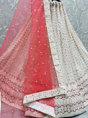 Thread Embroidery & Multi Work Designer Georgette Bridal Lehenga Choli Gujju Fashions Designer Lehnga Choli