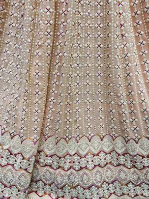 Thread Embroidery & Multi Work Designer Georgette Bridal Lehenga Choli Gujju Fashions Designer Lehnga Choli