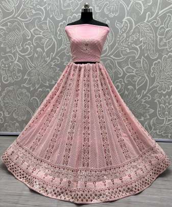 Thread Embroidery Stylish Designer Wedding Wear Lehenga Choli Gujju Fashions Designer Lehnga Choli