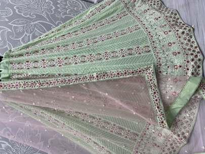 Thread Embroidery Stylish Designer Wedding Wear Lehenga Choli Gujju Fashions Designer Lehnga Choli