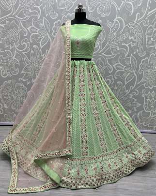 Thread Embroidery Stylish Designer Wedding Wear Lehenga Choli Gujju Fashions Designer Lehnga Choli