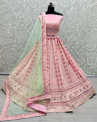 Thread Work & Sequence Work Georgette Beautiful Bridal Lehenga Choli Gujju Fashions