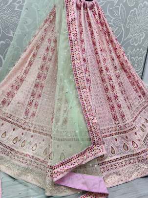 Thread Work & Sequence Work Georgette Beautiful Bridal Lehenga Choli Gujju Fashions Designer Lehnga Choli