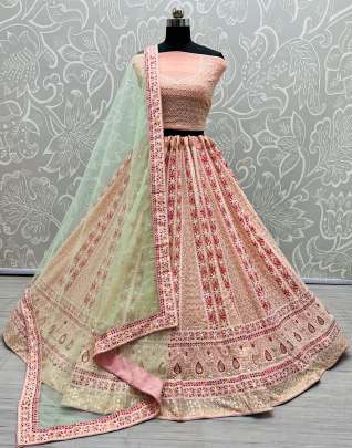 Thread Work & Sequence Work Georgette Beautiful Bridal Lehenga Choli Gujju Fashions Designer Lehnga Choli