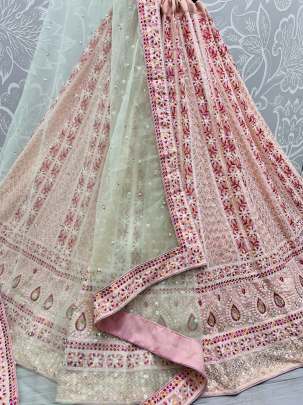 Thread Work & Sequence Work Georgette Beautiful Bridal Lehenga Choli Gujju Fashions Designer Lehnga Choli