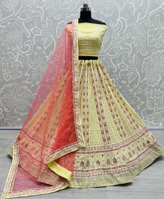 Thread Work & Sequence Work Georgette Beautiful Bridal Lehenga Choli Gujju Fashions Designer Lehnga Choli