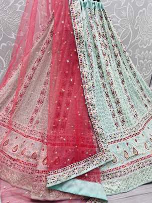 Thread Work & Sequence Work Georgette Beautiful Bridal Lehenga Choli Gujju Fashions Designer Lehnga Choli