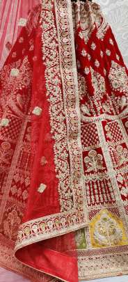 Velvet Bridal Wedding wear Sequence Designer Work Lehenga Choli Gujju Fashions Designer Lehnga Choli