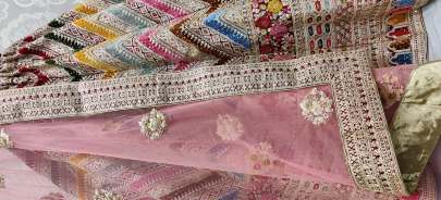 Velvet Patch Work and Matching Thread Work Bridal Lehenga Choli Gujju Fashions Designer Lehnga Choli