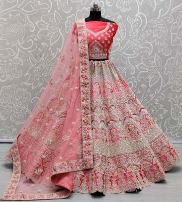 Velvet and Sequence Wedding Wear Bridal Lehenga Choli Gujju Fashions 