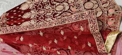 Velvet embroidered bridal Lehenga Choli  and dupatta set Gujju Fashions Designer Lehnga Choli