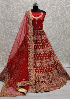 Wedding Wear Attractive Embroidery Net Lehenga Choli Gujju Fashions