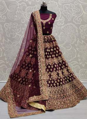 Wedding Wear Attractive Embroidery Net Lehenga Choli Gujju Fashions Designer Lehnga Choli