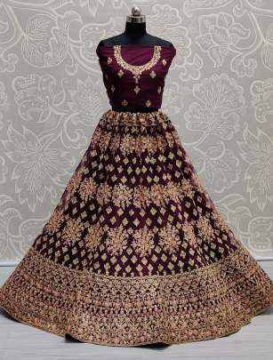 Wedding Wear Attractive Embroidery Net Lehenga Choli Gujju Fashions Designer Lehnga Choli