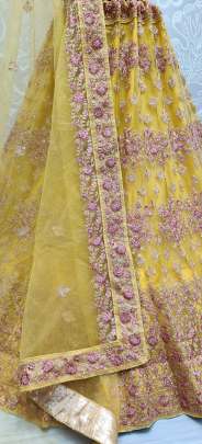 Wedding Wear Attractive Embroidery Net Lehenga Choli Gujju Fashions Designer Lehnga Choli