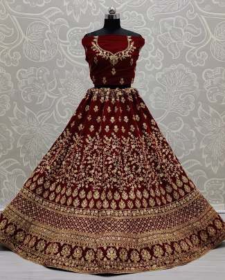 Wedding Wear Beautiful Dori Work and Velvet Lehenga Choli Gujju Fashions Designer Lehnga Choli