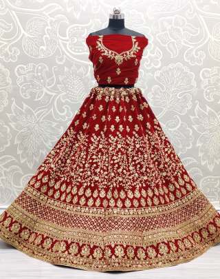 Wedding Wear Beautiful Dori Work and Velvet Lehenga Choli Gujju Fashions Designer Lehnga Choli