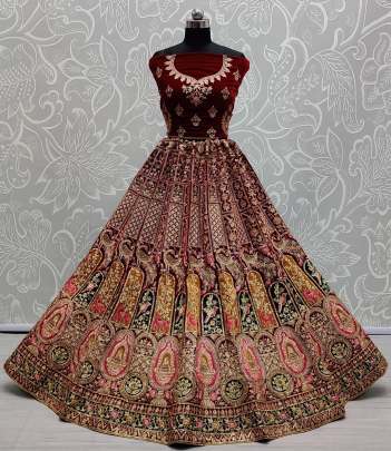 Wedding Wear Beautiful Embroidery Work Bridal Lehenga Choli Gujju Fashions Designer Lehnga Choli