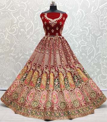 Wedding Wear Beautiful Embroidery Work Bridal Lehenga Choli Gujju Fashions Designer Lehnga Choli