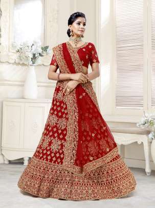 Wedding Wear Bridal Net Embroidery Work Lehenga Choli Gujju Fashions Designer Lehnga Choli