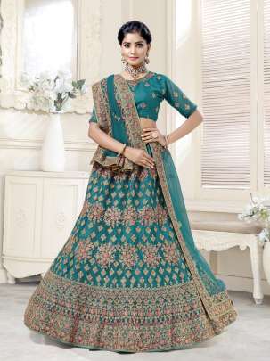 Wedding Wear Bridal Net Embroidery Work Lehenga Choli Gujju Fashions Designer Lehnga Choli