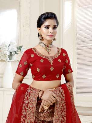 Wedding Wear Bridal Net Embroidery Work Lehenga Choli Gujju Fashions Designer Lehnga Choli