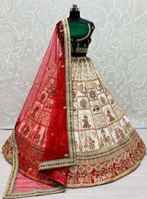 Wedding Wear Designer Dori Embroidery & Zari Work Silk Bridal Lehenga Choli Gujju Fashions